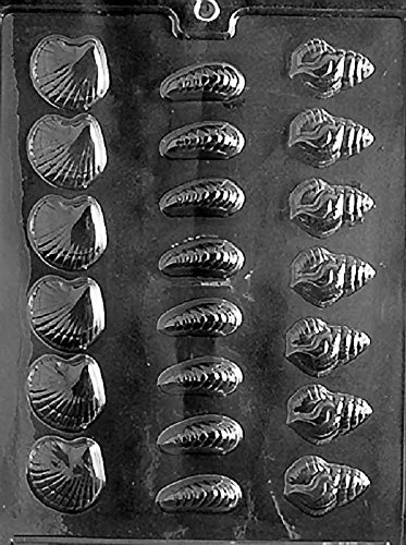 Grandmama's Goodies N014 Bite Size Shells Chocolate Candy Soap Mold with Exclusive Molding Instructions