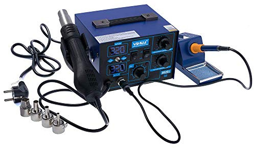 Yihua 862D+ 2 in 1 Digitale Profi Löt-Heißluftstation CPU-PID-Regler für beide 75W/650W 120L/Min SMD Rework Station