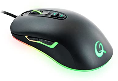 Qpad DX-80 Pro Gaming Maus, Optical Mouse, bis zu 8.000 DPI, LED Beleuchtung, Schwarz