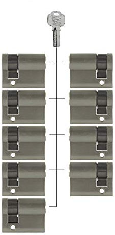 9x Halbzylinder verstellbar 40 mm 30/10 gleichschließend inkl. 45 Schlüssel