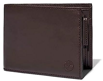 Timberland Men's Leather Trifold Wallet Kittery Point Brown 0A23U3 3 Card Slots
