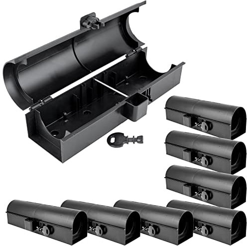 8 x Köderstation Ratten Set Köderbox Garten Rohr Mausfalle Mäuse Rattenköderbox Box Rattenköderstation Rattenfalle Kinder- Haustiersicher Koederbox Petigi