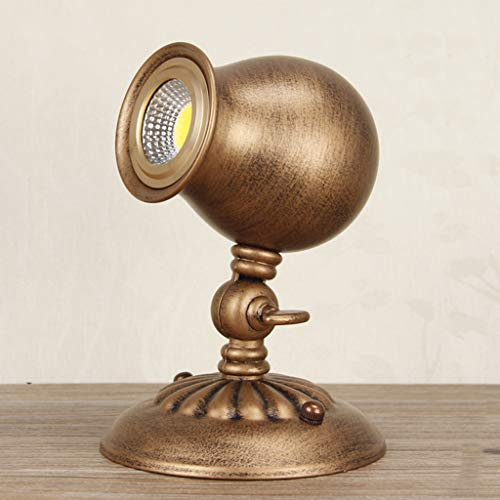 ACMHNC Retro Deckenspot Deckenleuchten Industrielle Vintage Antik Messing Strahler 3W Schwenkbar Deckenstrahler Deckenlampe Für Küche Wohnzimmer Flur, 1 Flammig Wand Und Deckenbeleuchtung,3000k
