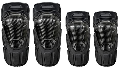 HGTRH Knieschoner MTB, Motorrad Knieschützer Knieprotektoren MTB Herren Motocross Ellenbogen Protektoren Kratzfest Und Verschleißfest Knie Pads Schienbeinschoner, 4-Teiliges Set