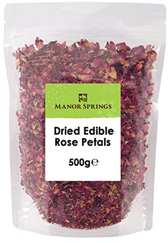 Dried Edible Rose Petals Premium Dried Flowers 500g Packaging May Vary by Manor Springs