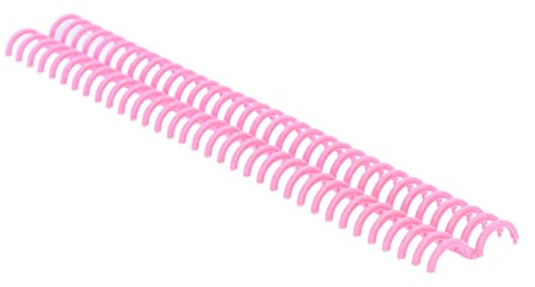Buachois 10 Pezzi Pettini per Rilegatrici,15 mm 34 Fori in Plastica Nera Pettini per Rilegatura a Fogli Sfusi 120 Fogli di Capacità per Libro di Cancelleria Anello per Quaderno Diario(Rosa)