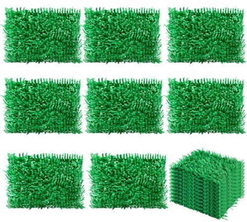 24 Pieces Artificial Grass Mats for Party & Wedding Decorations, Fake Grass Placemats for Pet Bed Liner, Golf, Patio, Baby Shower & Outdoor Events, 15 x 30 Inch