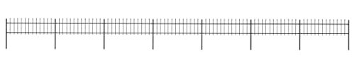 HOMIUSE Gartenzaun mit Speerspitzen Stahl 11,9 x 1,1 m Schwarz Gartenzaun Metall Dekorative Zã¤une Deko Gartenzaun Lüftungszaun Edelstahl Rasenzaun für Gärten Elegantes Design Robust und Langlebig