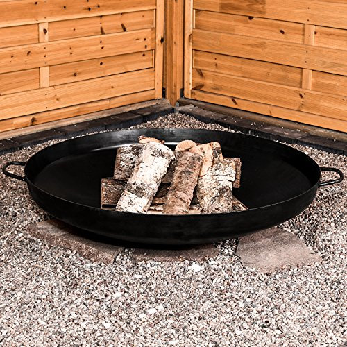 Köhko Madrid 41002 Brasero rond en acier noir compatible bois Diamètre 79 cm Profondeur 18 cm
