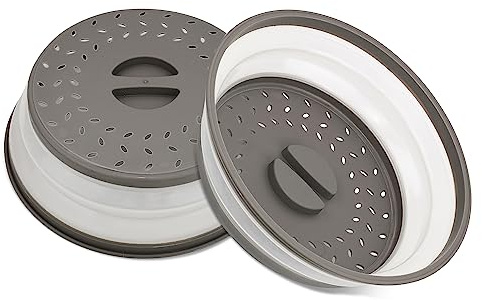 Galleyby Silicone Microwave Splatter Cover Dishwasher Safe - Pack of 2 Microwave Cover for food- Space Sving design 10.5 Inch BPA Free