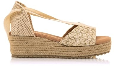 MTNG Sandalias de cuña Mujer Sandalias de cuña Lita 59554 Mujer | Sandalias de cuña Casual | Cierre con Lazo | 57006 | Ziggy Natural