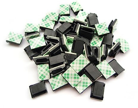 DOITOOL 60pezzi Clip Fissaggio Cavi Supporto Adesivo Per Fili Elettrici Resistente Alla Corrosione e Facile Da Usare Per Organizzazione Cavi Casa e Ufficio Colore Nero