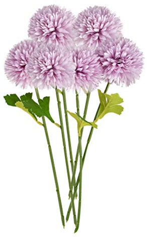 HUMOKI Flores artificiales de hortensias, 6 hortensias moradas, ramo de hortensias artificiales, crisantemo artificial, hortensias artificiales, para decoración del hogar, boda, jardín, fiesta,