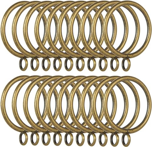 FWEEK 50 Stück Gardinenringe Vorhangringe Metall, 38mm Innendurchmesser Vorhang Hängend Ringe, Gardinenringe Metall für Fenster Tür Duschvorhang