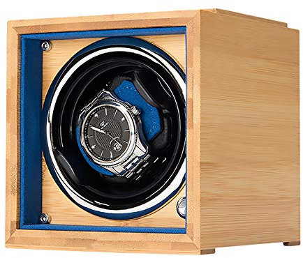 Spinner-Aufzugskasten Uhrenbeweger – Einzeluhren-Aufzugskasten Automatischer Uhrenschüttler Mechanischer Uhrendrehteller Holz-Wackeluhr-Aufbewahrungskoffer Organizer 4 Gänge verstellbar Leise und gut