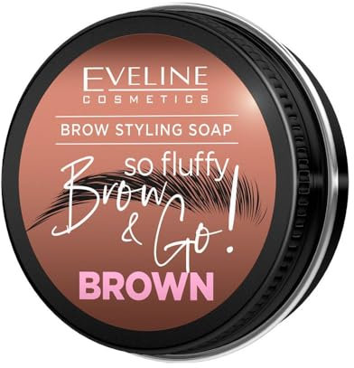 Eveline Cosmetics Brow & Go! Styling-Seife für Augenbrauen - Vegane Gel-Formel mit Henna-Extrakt & Vitamin E - Erhältlich in klaren und braunen Nuancen