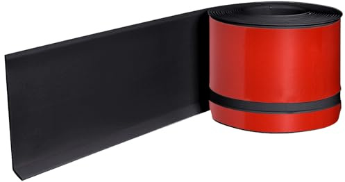 Inscrip Flexible Baseboard Molding Trim, Skirting Board Trim Self-Adhesive,Flexible Skirting Boards Covers, Peel and Stick PVC Wall Base Moulding Trim,for Kitchen, Bathroom (Black-8 cm(W) x 300 CM(L))