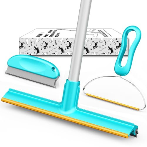 Carpet Rake for Pet Hair Removal (3 Pack - ALL IN ONE) Cat Dog Hair Remover Tool