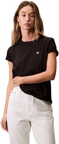 Calvin Klein Camiseta de Manga Corta Mujer Archive Jersey tee con Cuello Redondo, Negro (Black), XXL