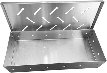 Yurhuit Smoker Box BBQ Smoker Box Wood Chips for Indoor Outdoor Charcoal Gas Barbecue Grill Meat Infused Smoke Flavor
