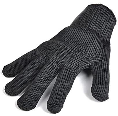 Gant de sécurité niveau 5 Anti-coupure noir résistant aux coupures fil métallique travail jardin cuisine ménage travail gants de protection, Abrasion supérieure et durable(1 PCS)
