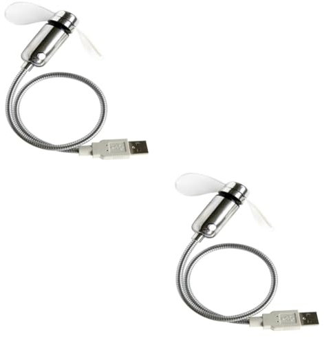 UKCOCO 2pièces Ventilateur Usb Avec Horloge Led Mini Affichage Ventilateur Portable Pour Bureau Et Voyage Design Compact Et Pour Ordinateur Portable Et Maison