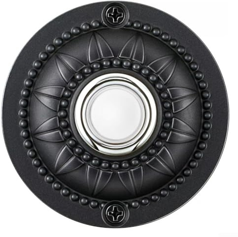 Bouton de sonnette extérieur en fer, Bouton de sonnette étanche avec indicateur lumineux constant, 2 inches, Pour porte d'entrée d'entrée, Remplacer l'ancien bouton de sonnette