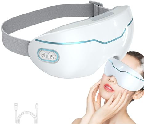 Eyerelis offiziell - Eyerelis Dampftherapiemaske, 360 ° Smart Hot & Cold Steam Eye Maske, 10 -minütiges Augenspa, für dunkle Kreise, Schwellungen, trockene Augen entlasten (A13)