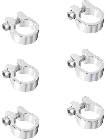 6 Stück Aluminiumlegierung Fahrrad Sattelklemme, Fahrradsattelstützenklemme, Super Leicht Alu Sattelkloben, Mountainbike Sattelrohr Clamp, Mit Gegenmutter, Für Die Meisten Fahrräder