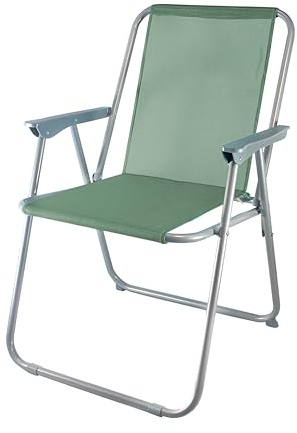 Silla de Playa Plegable de Acero – Resistente y Ligera, Fácil de Transportar, Ideal para Playa, Piscina, Camping y Jardín (Caqui)