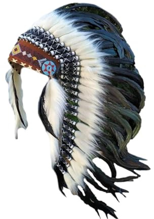 Colcolo Indianerhäuptling Kopfschmuck Kostüm Halloween Künstliche Feder Kopfschmuck
