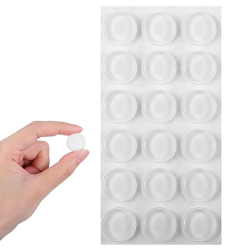 TIESOME Lot de 36 patins antidérapants en caoutchouc autocollants pour dessus de table en verre pour tiroirs, armoires, meubles, planches à découper, tiroirs (1,9 x 1,9 x 0,5 cm)