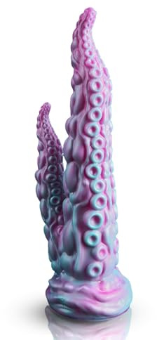 AMAZBEE Dildo a tentacoli Polpo Plug anale Trainer Sex Toy Monster Stretching G Spot Massaggio prostatico Dilatatore in silicone a doppia faccia (Green)