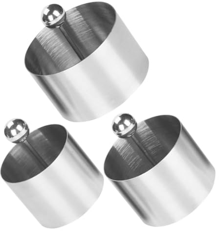 FUNNETOYU Molde Redondo Inoxidable para Moldear Platos Fríos y Postres con Moldes y Empujadores Utensilios de Cocina para Ensaladas Mousses y Tartas Pequeñas