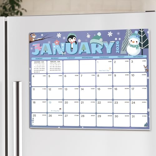 XISIDO 2026-2027 Magnetic Calendar for Refrigerator, 18 Monthly Fridge Calendar Magnet January 2026 to June 2027, 11 X 8.5 (Seasonal Designs)