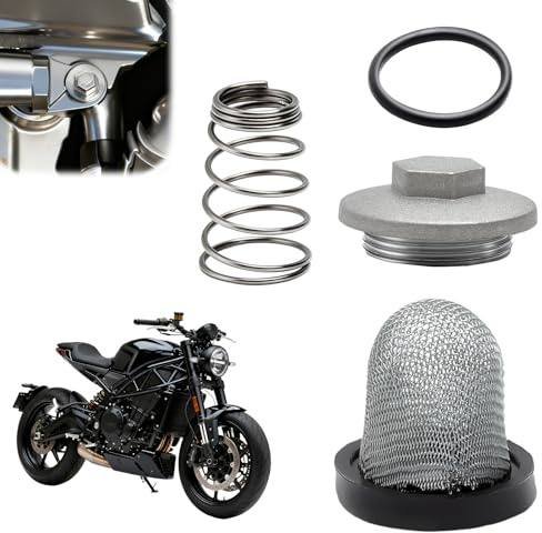 TMZELOA Tappo Olio Scooter GY6 Kit Filtro Olio con Molla, Guarnizione e Vite Compatibile con Scooter Moped ATV Go Kart Motore GY6 50cc 80cc 125cc 150cc Accessorio Resistente per Manutenzione Motore