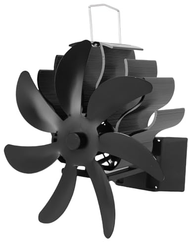 Jiawu Wood Stove Fan, Heat Powered Fireplace Fan Non Electric with Fixed Collars, Thermal for Wood Burning Stove, Pellet, Log Burner