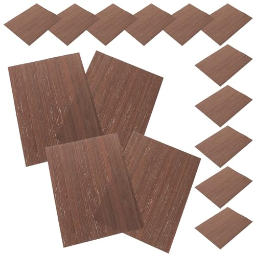HEALSOPTHY 15 Fogli Sottili di Assi in Legno Nero Quercia per Pavimento Casa delle Bambole in Miniatura, Materiali da Costruzione Diorami, Accessori Fai da Te per Modellismo