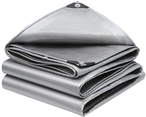 Heavy Duty Canvas Tarpaulin Waterproof Outdoor Ground Sheet Camping Tent Garden Cover (Silver,20 * 20FT)
