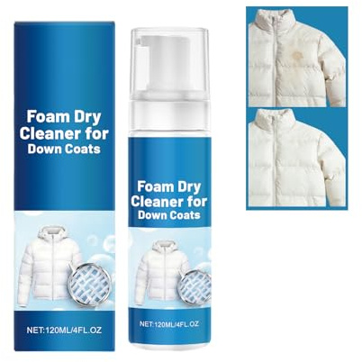 Down Jacket Foam Cleaner Spray, Wash-Free Stain Remover for Puffer Coats, Winter Clothes Dry Cleaning Agent, Dry Foam Cleaner for Clothes, Multi-Purpose for Garment Upholstery Carpet (1pcs)