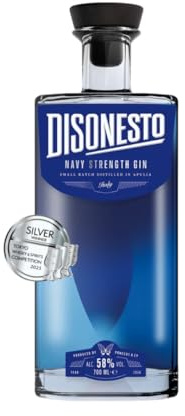 DIS_ONESTO Navy Strength Gin 70cl Vol. 58% Gin Artigianale Italiano Silver Winner Tokyo Whisky and Spirits Competition 2025 Ampolla d'Oro 2024 e 2025