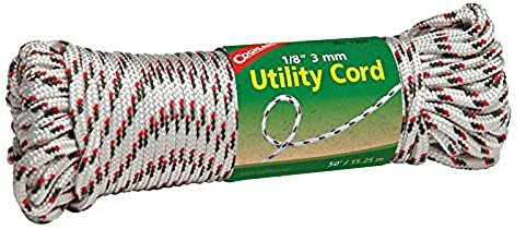 Coghlan's Utility Cord 5mm - Multipurpose Woven Polypropylene Rope for Camping, Guyline, Tie-Downs, and Outdoor Gear - 50 ft Durable Cordage for Tents, Tarps, and General Use