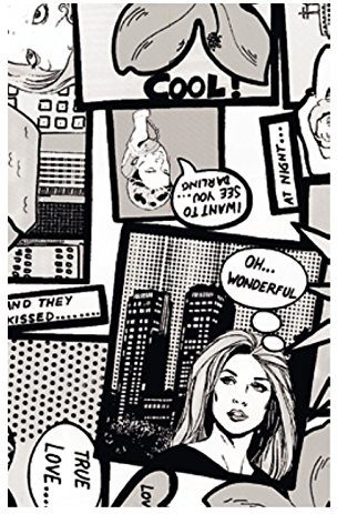 Klebefolie Möbelfolie Comic Style Dekorfolie schwarz weiss 0,45 m x 15 m Selbstklebefolie