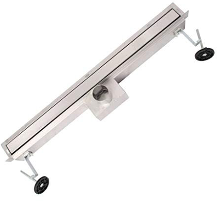 vanvilla Duschrinne 90cm DRW-900FP Wandablauf befliesbare oder Edelstahlblende inkl. Siphon, Dichtmanschette, Fliesenflansch, Edelstahl