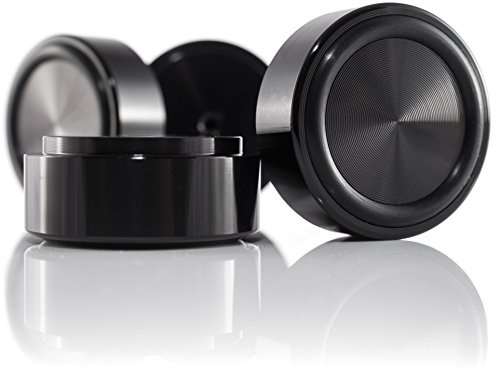 Hifi Lab Aluminium Füße massiv 39x17 schwarz Alu Geräte-Füße Audio Absorber edel 4X