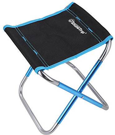 Tbest Campinghocker, zusammenklappbar, tragbar, leichte Angelstuhl, zusammenklappbar, zusammenklappbar, mit Tragetasche, Schwarz