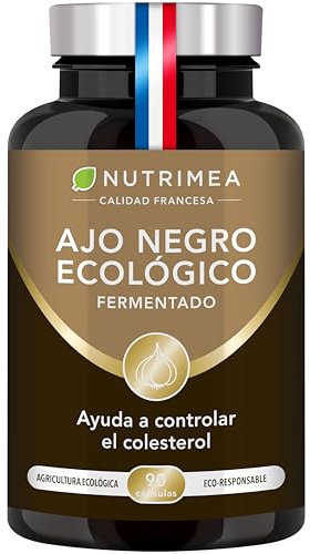 Ajo Negro Fermentado Nutrimea l Bajar Colesterol Antioxidante Natural | 90 Cápsulas de Origen Vegetal Fabricado en Francia