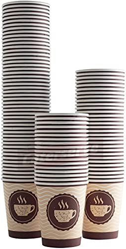 Disposable Paper Hot Coffee Tea Drinking Cups, 8oz 228ml (50 Pack) - Perfect for Hot or Cold Beverages, Eco-Friendly, and Convenient