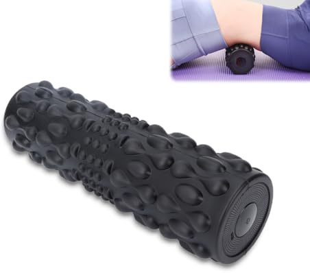 Professionelle Elektrische Fitnessrolle Muskelentspannung Bequeme Rückenmuskelmassagerolle für Physiotherapie Fitness Elektrische Schaumstoffrolle für Damen & Herren (Schwarz)