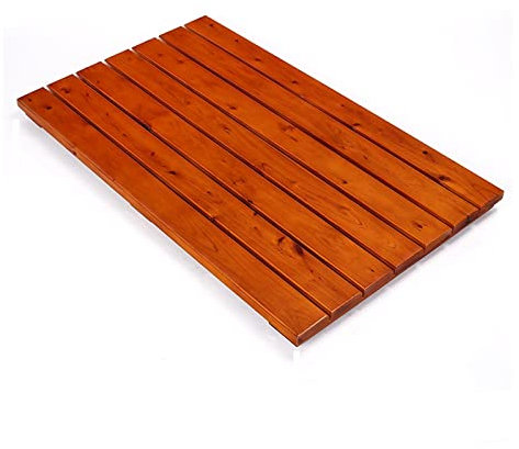 Zhaomi Badematte aus Holz,Saunamatte für den Innen,Spa Matte Holzmatte,rutschfeste Badematte,Tritthocker für Toilettensockel,Badvorleger Badematte,Spa oder Außenbereich (75x75cm/30x30in)